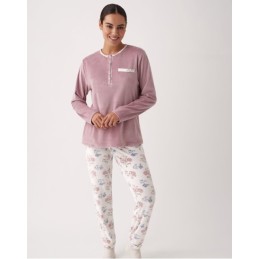 N20442 PROMISE PIJAMA MUJER FLORAL BOSLILLO