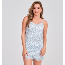 DA26S434 DON ALGODON PIJAMA MUJER FLORAL ENCAJE