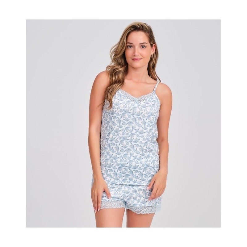 DA26S434 DON ALGODON PIJAMA MUJER FLORAL ENCAJE