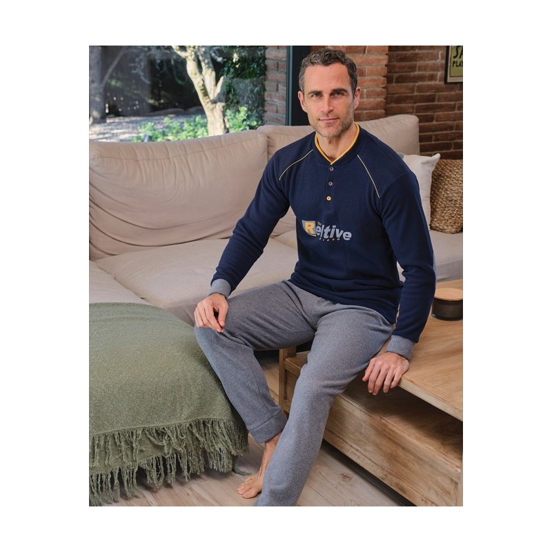 255607 MUSLHER PIJAMA HOMBRE PUNTO MILANO RELTIVE