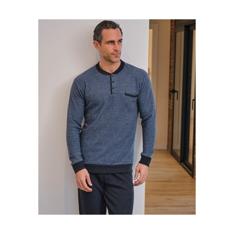 255608 MUSLHER PIJAMA HOMBRE PUNTO MILANO ESPIGA
