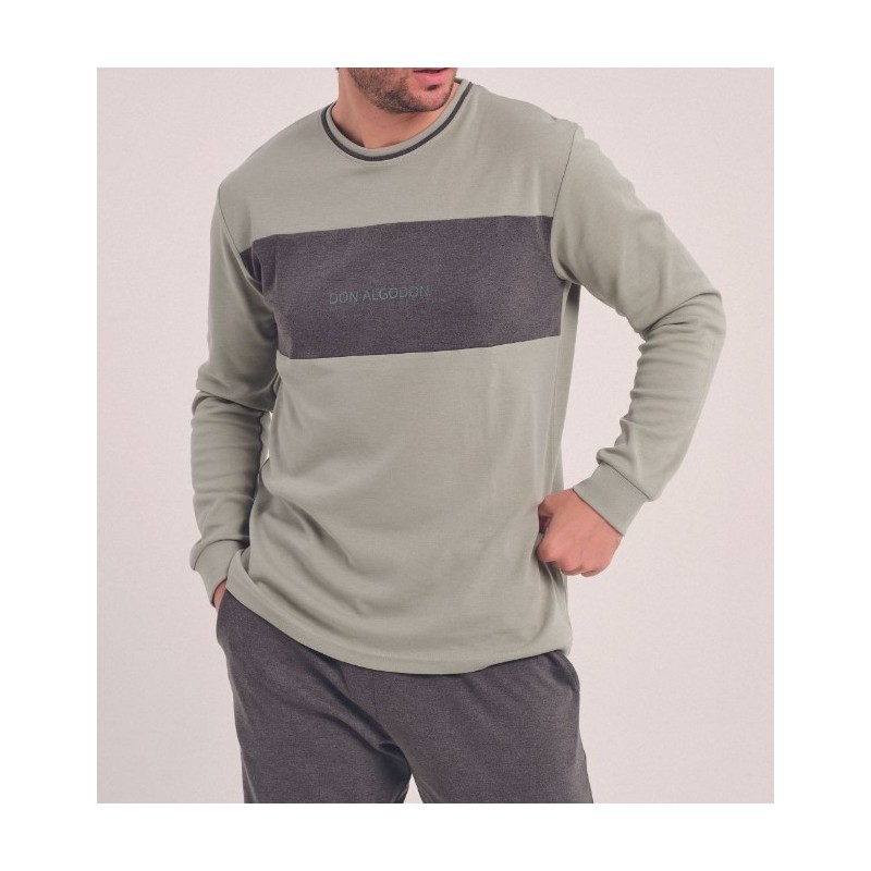 DA25W301 DON ALGODON PIJAMA HOMBRE BANDA ANCHA