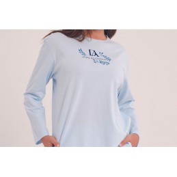 DA25W403 DON ALGODON PIJAMA MUJER LOGO CUADROS