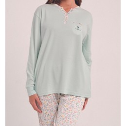 DA25W401 DON ALGODON PIJAMA MUJER LOGO FLORAL