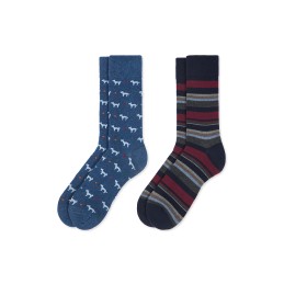 002 JEANS+RAYAS 0214006 SOXLAND PACK-2 CALCETIN HOMBRE PERRITOS RAYAS