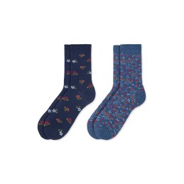 003 JEANS/MARINO 0214026 SOXLAND PACK-2 CALCETIN MUJER FLORES