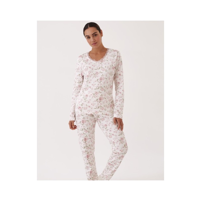 N20082 PROMISE PIJAMA MUJER FLORAL ENCAJE N20082 PROMISE PIJAMA MUJER FLORAL ENCAJE