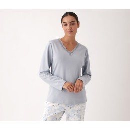 N20023 PROMISE PIJAMA MUJER 3 PIEZAS FLORAL ENCAJE