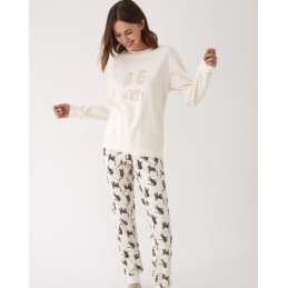 N20053 PROMISE PIJAMA MUJER 3 PIEZAS BE HAPPY