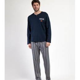 63180 ANTONIO MIRO PIJAMA HOMBRE RAYAS ESPIGAS