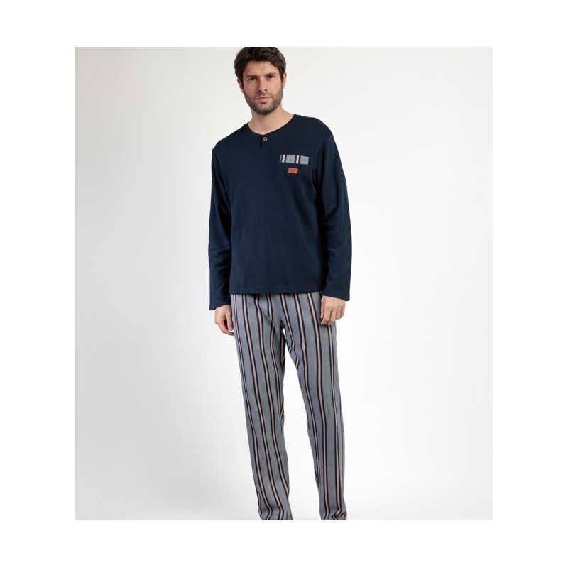 63180 ANTONIO MIRO PIJAMA HOMBRE RAYAS ESPIGAS