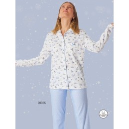 70055 LENISS PIJAMA MUJER ABIERTO MOTIVOS INVIERNO