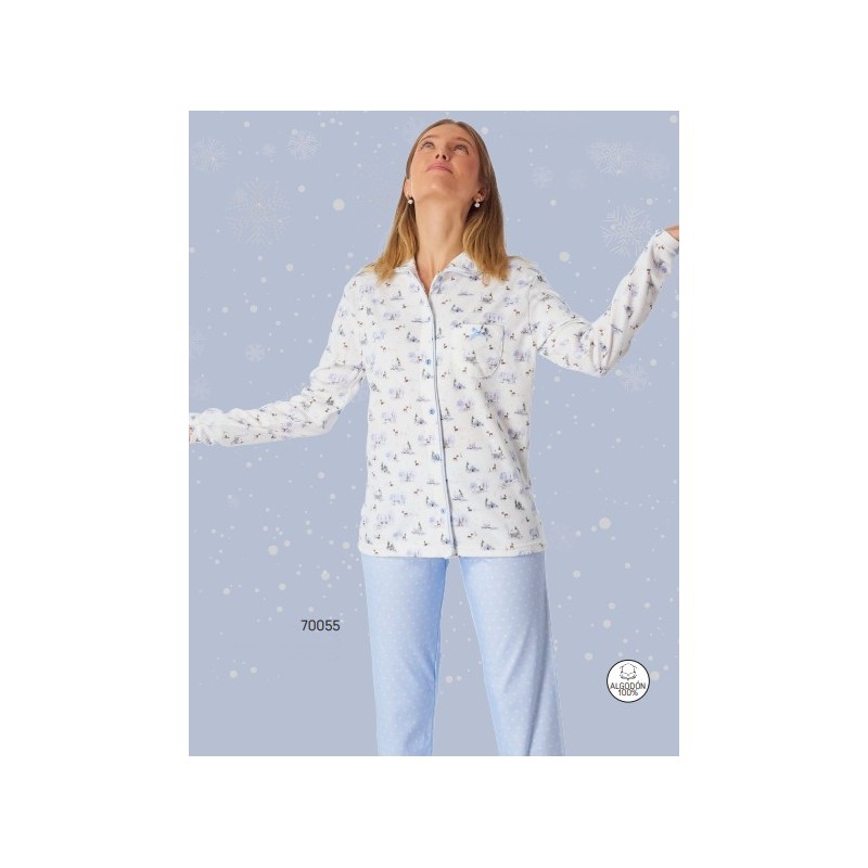 70055 LENISS PIJAMA MUJER ABIERTO MOTIVOS INVIERNO 70055 LENISS PIJAMA MUJER ABIERTO MOTIVOS INVIERNO