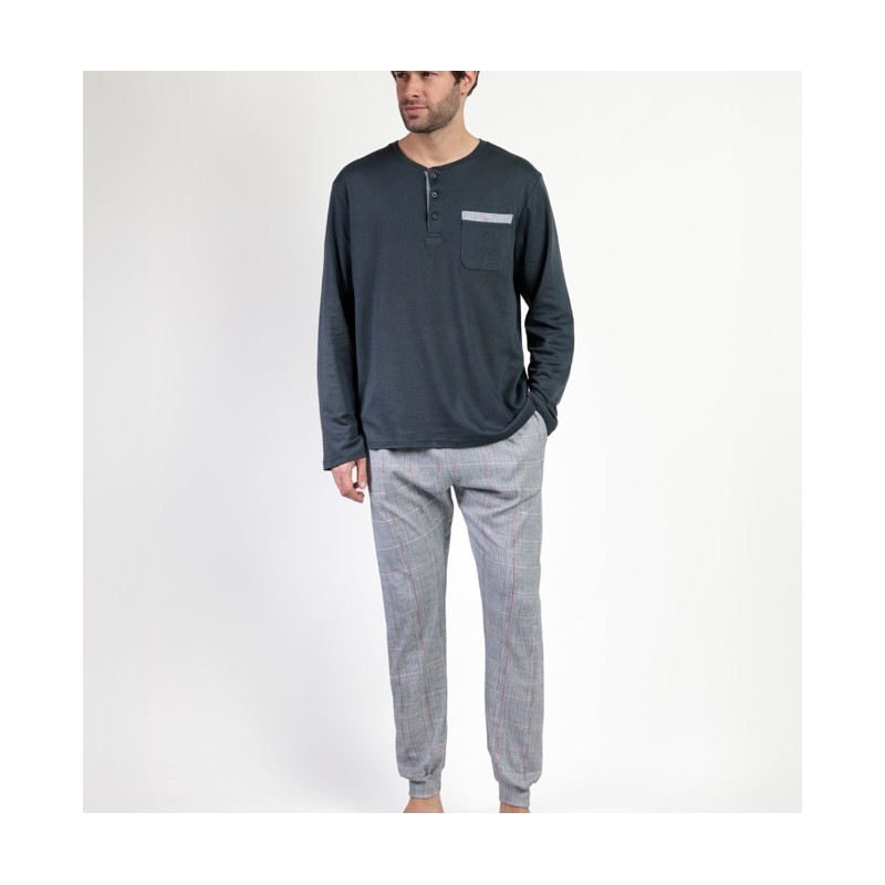 63755 ADMAS PIJAMA HOMBRE CUADRO GALES