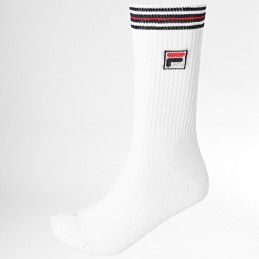 F1701 2 FILA PACK-2 CALCETIN TENIS HOMBRE LOGO RAYAS Blanco Foto