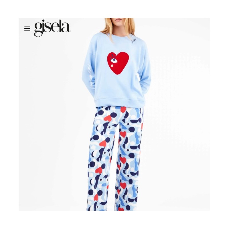 2 20326S GISELA PIJAMA MUJER CORAZON