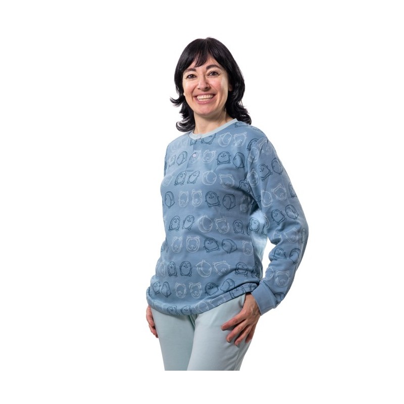 KN-521 IV25 KNT 3XL-4XL PIJAMA MUJER LECHUZAS