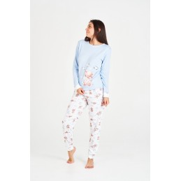 7551 RUIPEREZ PIJAMA MUJER OSITO NUBES Celeste Foto