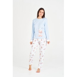 7551 RUIPEREZ PIJAMA MUJER OSITO NUBES Celeste Foto