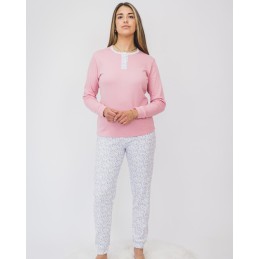 5092 ENTREDOS M-2XL PIJAMA MUJER PANTALON FLORAL
