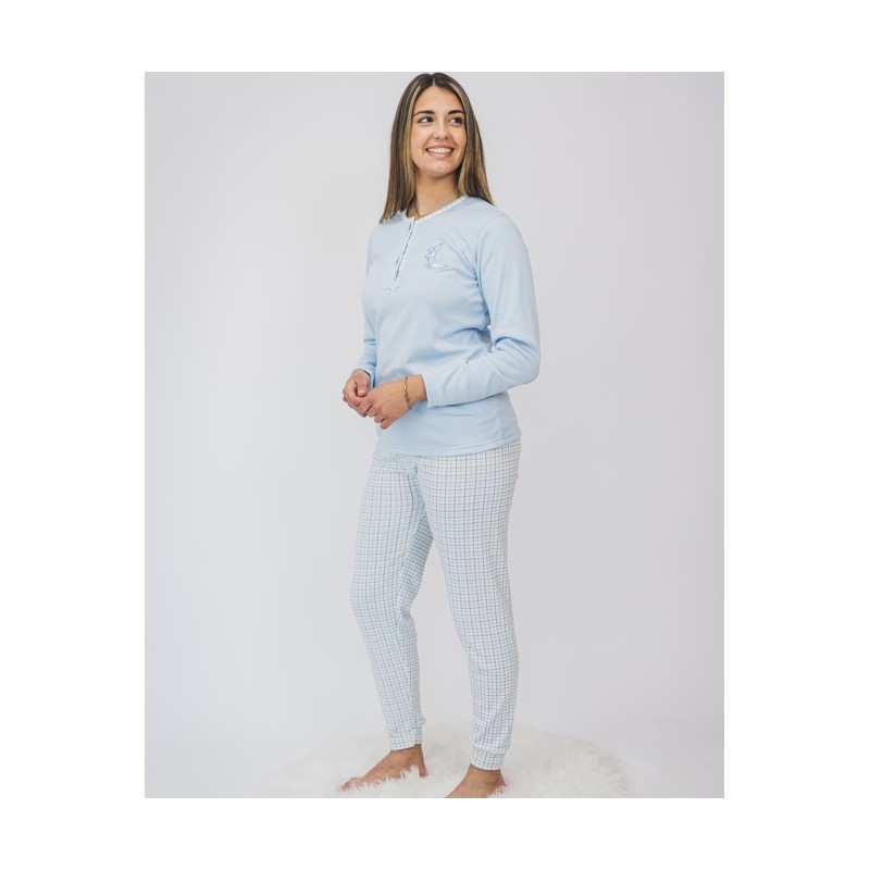 5101 ENTREDOS M-2XL PIJAMA MUJER LUNA CUADROS 5101 ENTREDOS M-2XL PIJAMA MUJER LUNA CUADROS