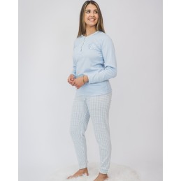 5101 ENTREDOS 3XL-4XL PIJAMA MUJER LUNA CUADROS