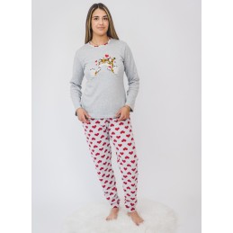 5099 ENTREDOS PIJAMA MUJER TIGRE CORAZONES