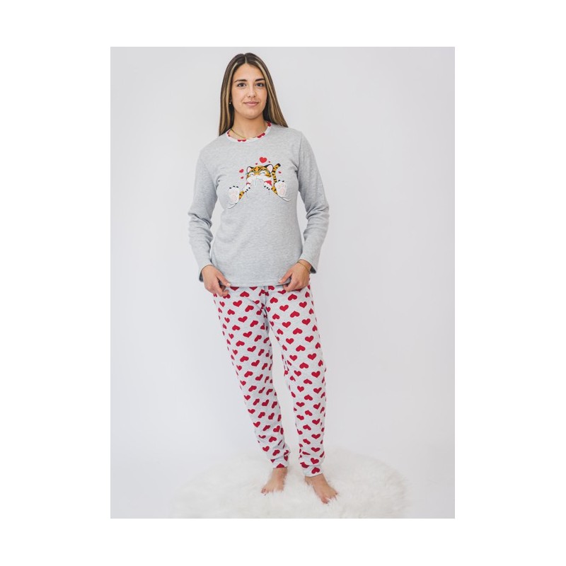 5099 ENTREDOS PIJAMA MUJER TIGRE CORAZONES 5099 ENTREDOS PIJAMA MUJER TIGRE CORAZONES