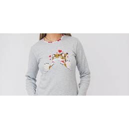 5099 ENTREDOS PIJAMA MUJER TIGRE CORAZONES