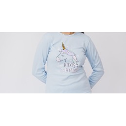 5096 ENTREDOS PIJAMA MUJER TODO ES POSIBLE Celeste Foto