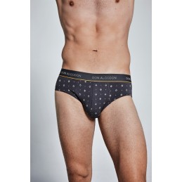 GRIS/MARI PS719 DON ALGODON PACK-2 SLIP HOMBRE FANTASIA GOMA VISTA