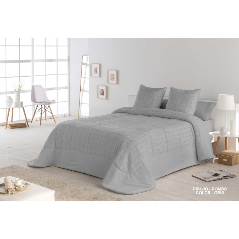 GRIS ROMBO POLO POLO 135 (235x260) CONFORTER SHERPA + 2 CUADRANTES 50x70