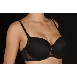 Negro RUBI-C SELENE SUJETADOR AROS RELLENO BASE TUL "075" Foto 3032