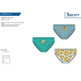 YE80044.E00 REY LEON PACK-3 SLIP NIÑO ALGODON