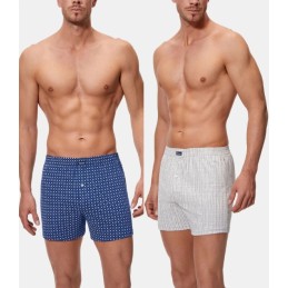 1Q0 STDO GRIS AZUL A0100 ABANDERADO PACK-2 BOXER HOMBRE ABIERTO ALGODON ESTAMPADO