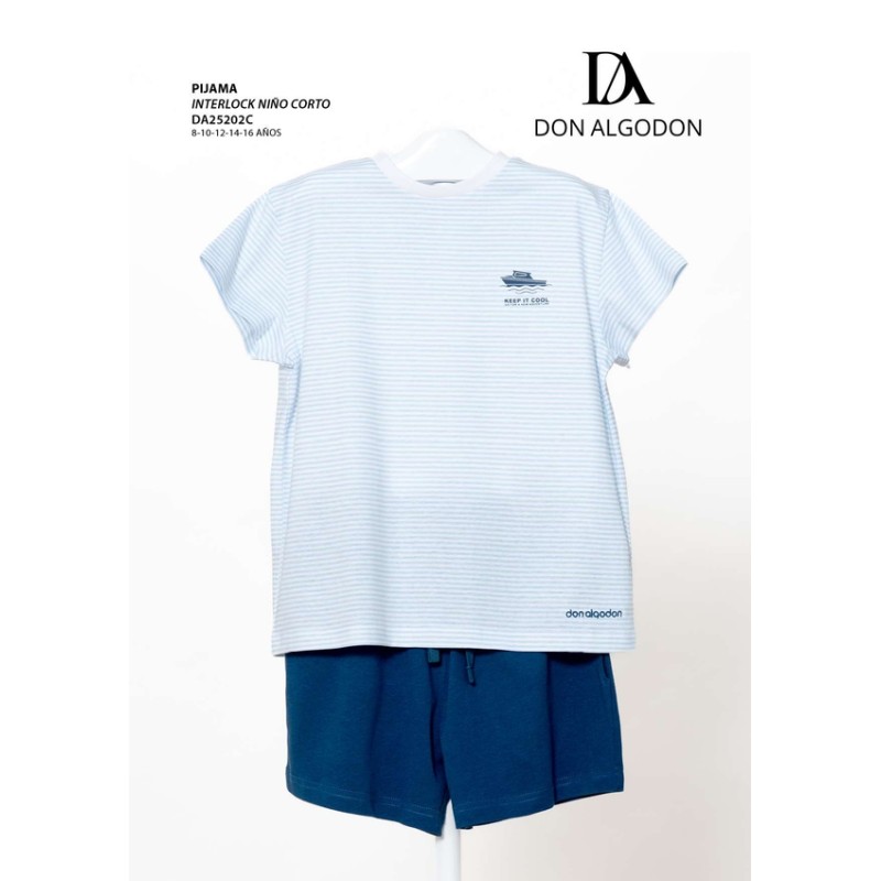 DA25202 DON ALGODON PIJAMA NIÑO RAYAS