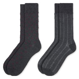002 GRIS 0214010 SOXLAND PACK-2 CALCETIN HOMBRE RAYAS GEOMETRICOS
