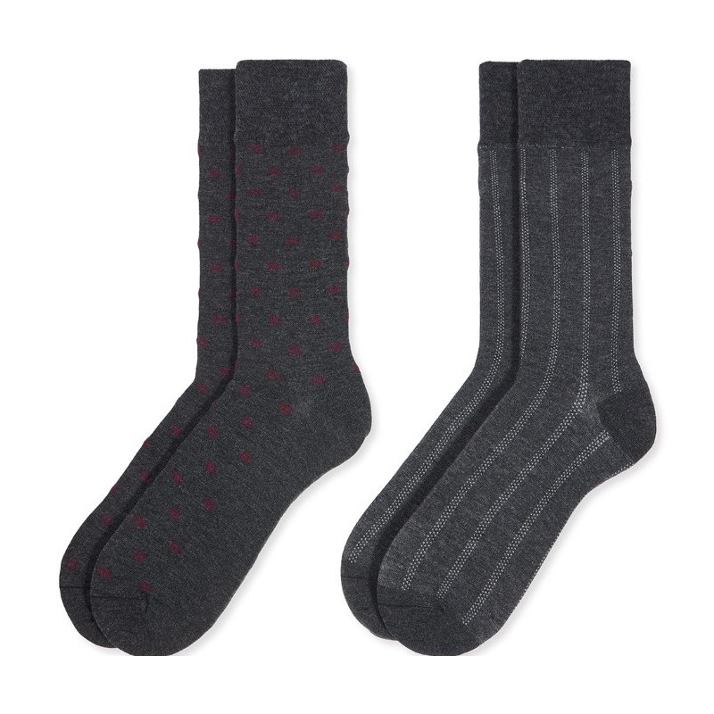 002 GRIS 0214010 SOXLAND PACK-2 CALCETIN HOMBRE RAYAS GEOMETRICOS