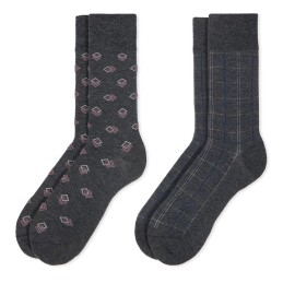 002 GRIS 0214009 SOXLAND PACK-2 CALCETIN HOMBRE CUADROS ROMBOS