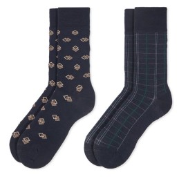 003 MARINO 0214009 SOXLAND PACK-2 CALCETIN HOMBRE CUADROS ROMBOS