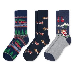 0314262 SOXLAND CAJA METAL MUSICAL NAVIDAD 3 PARES CALCETIN HOMBRE