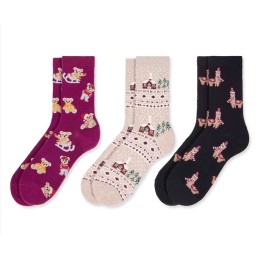 0314263 SOXLAND CAJA METAL MUSICAL NAVIDAD 3 PARES CALCETIN MUJER