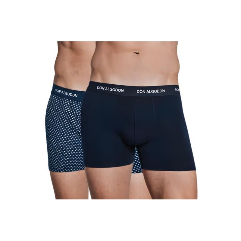 MNO/VERDE PB717 DON ALGODON PACK-2 BOXER HOMBRE FANTASIA GOMA VISTA
