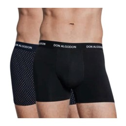 NEG/MNO PB717 DON ALGODON PACK-2 BOXER HOMBRE FANTASIA GOMA VISTA