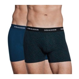 VERDE/NEGRO PB717 DON ALGODON PACK-2 BOXER HOMBRE FANTASIA GOMA VISTA