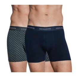MNO/VERDE PB721 DON ALGODON PACK-2 BOXER HOMBRE FANTASIA GOMA VISTA