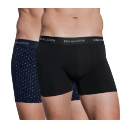 NEG/MNO PB721 DON ALGODON PACK-2 BOXER HOMBRE FANTASIA GOMA VISTA