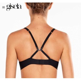 1 10076T B GISELA SUJETADOR DOBLE PUSH UP ESCOTADO Negro Foto
