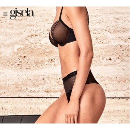 1 10076T B GISELA SUJETADOR DOBLE PUSH UP ESCOTADO Negro Foto