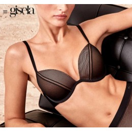 1 10076T B GISELA SUJETADOR DOBLE PUSH UP ESCOTADO Negro Foto